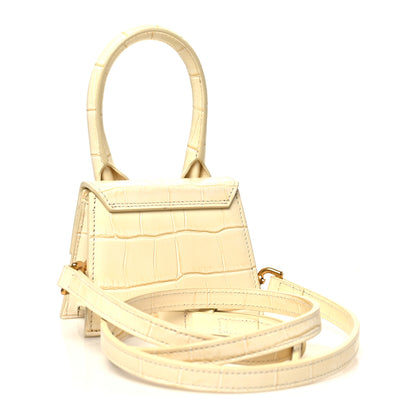 Jacquemus Calfskin Crocodile Embossed Le Chiquito Beige 3 of 9