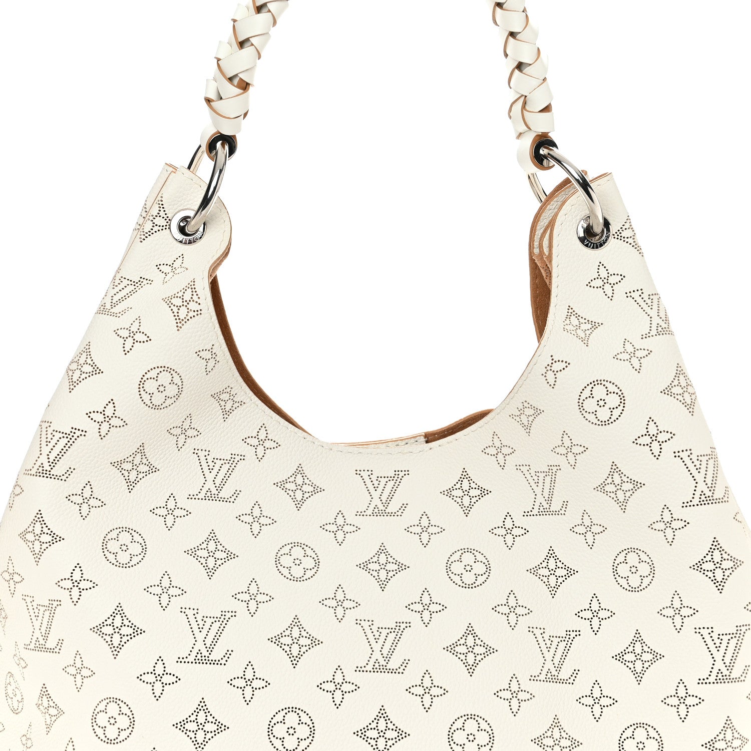 Louis Vuitton Mahina Carmel Hobo Snow 7 of 11