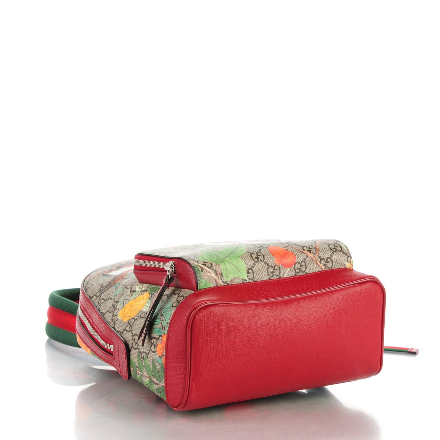 GG Supreme Monogram Tian Web Small Day Backpack Beige Multicolor Red