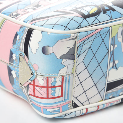 Prada X JAMES JEAN Vitello Comics Flat Messenger Bag Azzurro 9 of 11