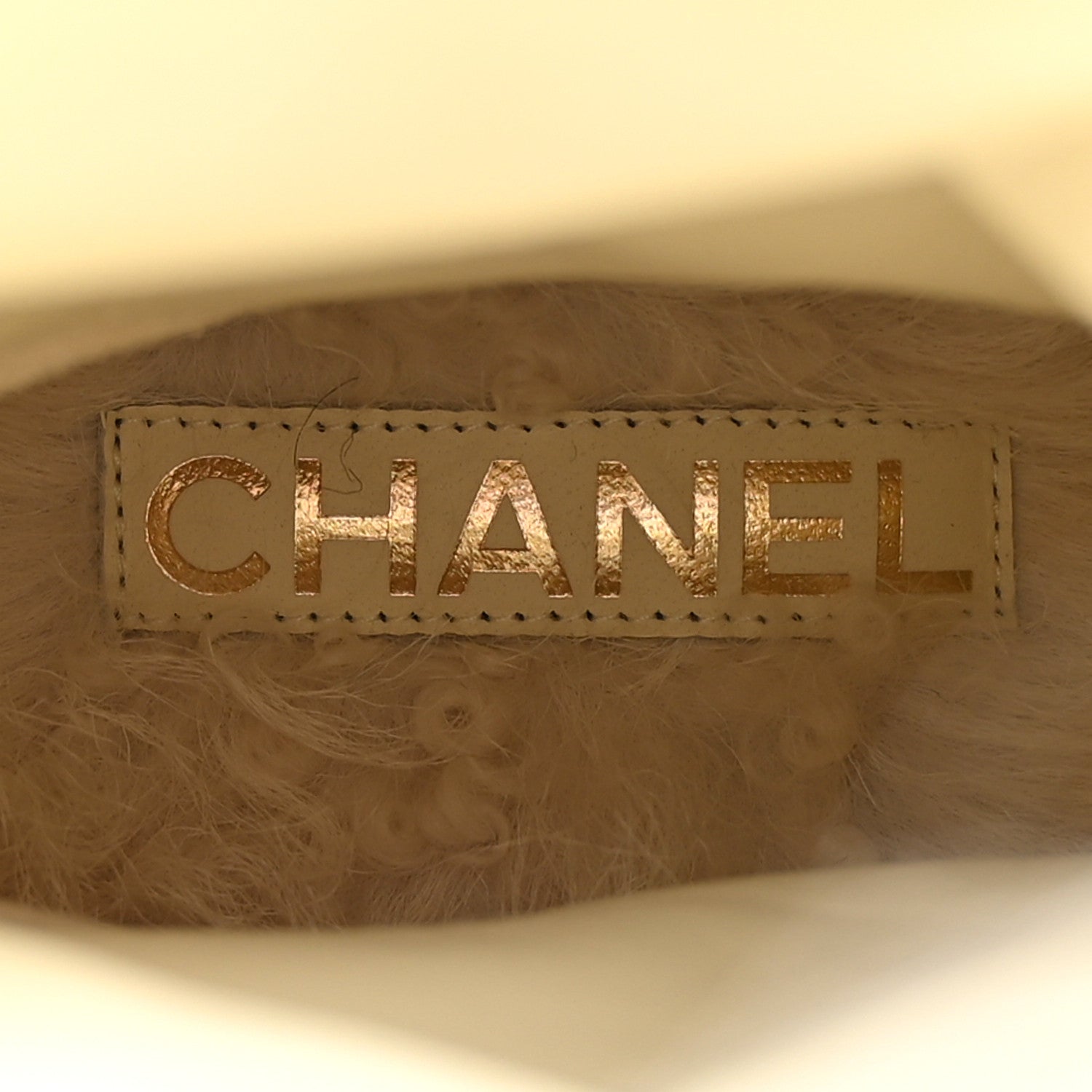 Chanel Shearling Sheepskin High Boots 38.5 Ivory Black 9 of 11