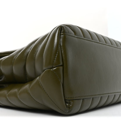 Saint Laurent Calfskin Y Quilted Monogram Medium Loulou Chain Satchel Military Olive 9 of 10