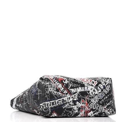 Burberry Coated Canvas Mega Check Sketchbook Medium Reversible Doodle Tote Black 6 of 13