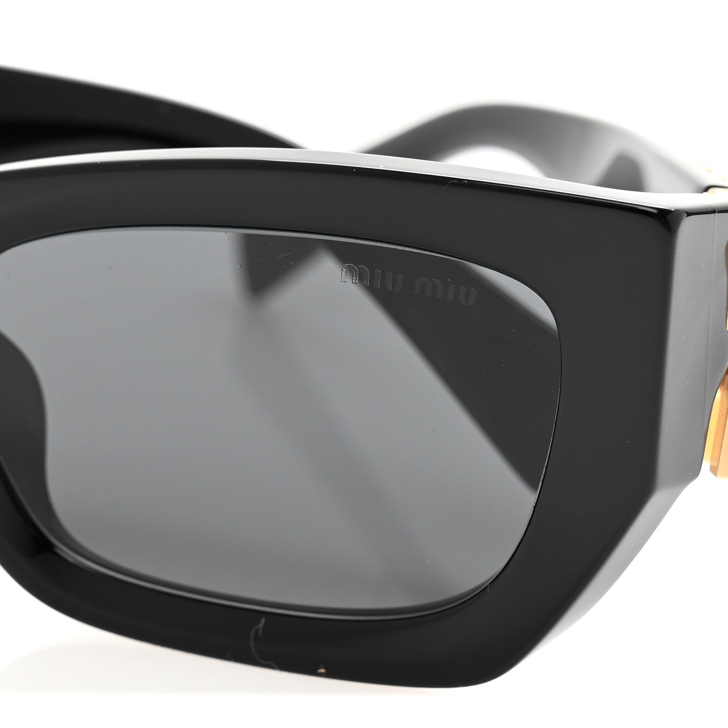 Miu Miu Acetate Rectangle Sunglasses SMU 09W Black 7 of 7