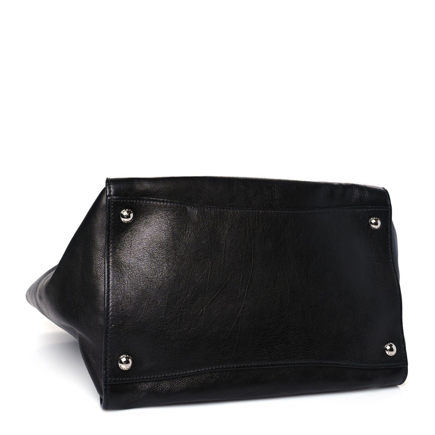 Glace Calf Twin Pocket Tote Black