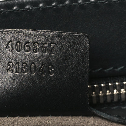 Gucci Guccissima Signature Medium Double Buckle Flap Messenger Bag Black 7 of 9