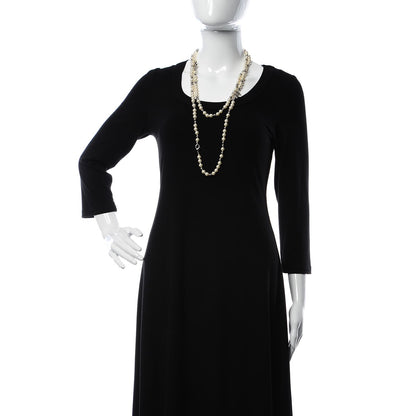 Chanel Pearl Bead CC Long Necklace Silver 3 of 7