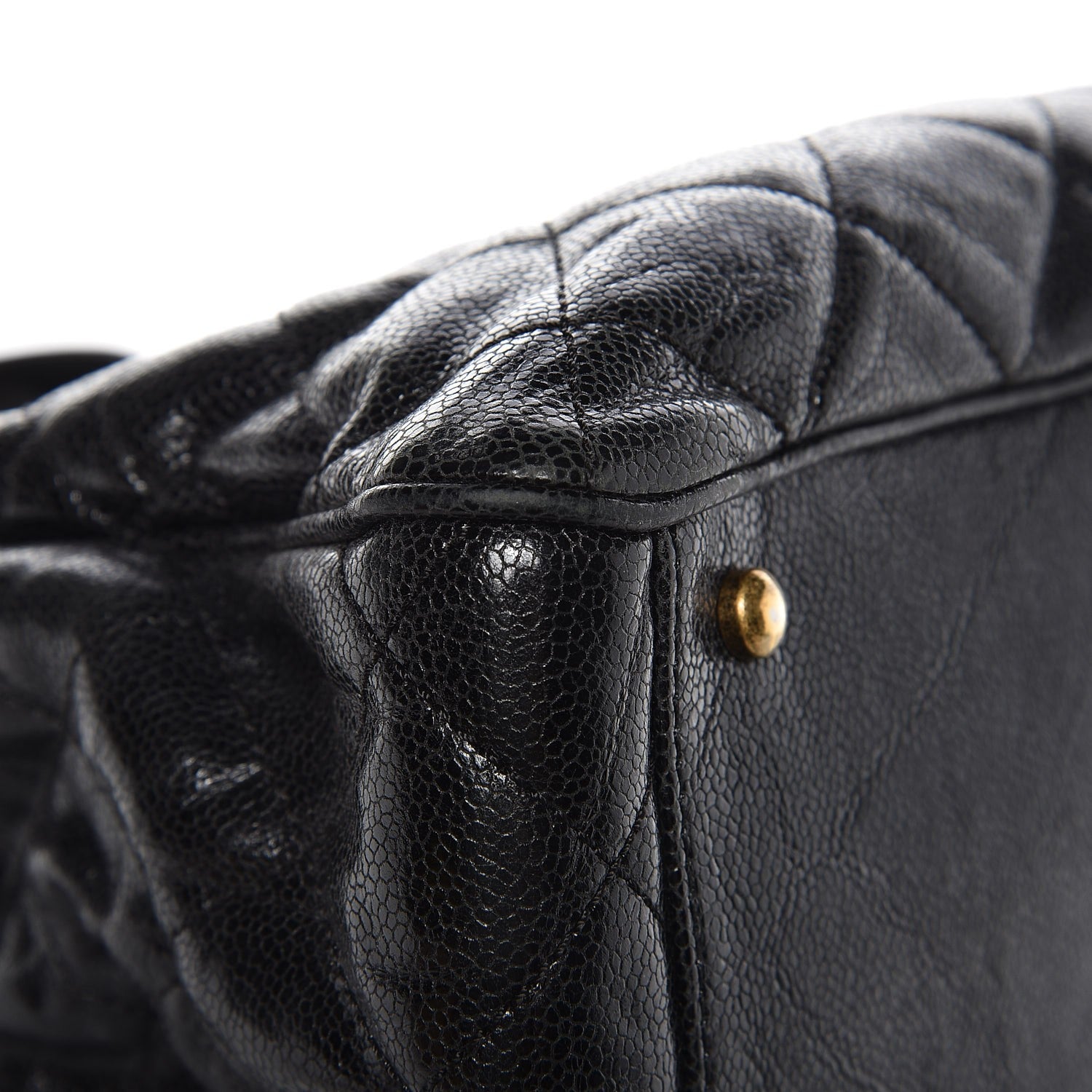 Chanel Glazed Caviar Quilted Small Shiva Tote Black 8 of 11