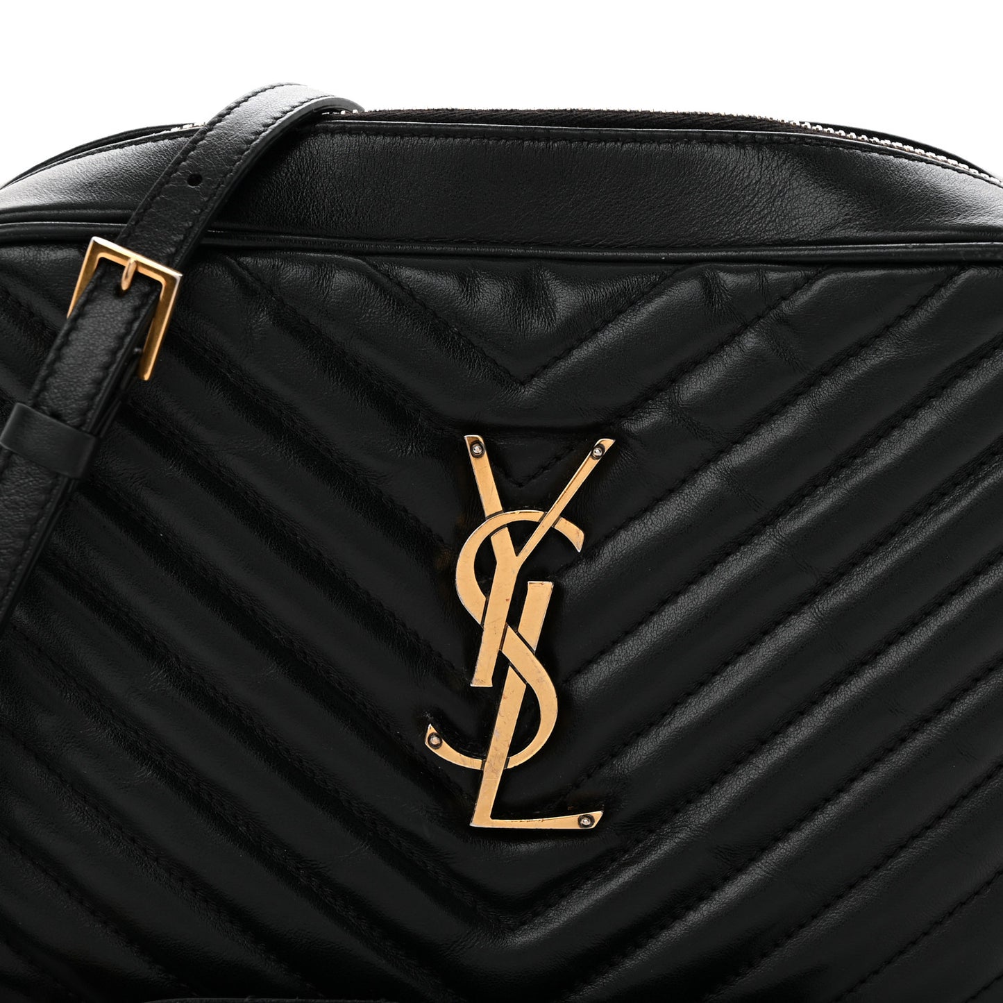 Calfskin Matelasse Monogram Lou Camera Bag Black