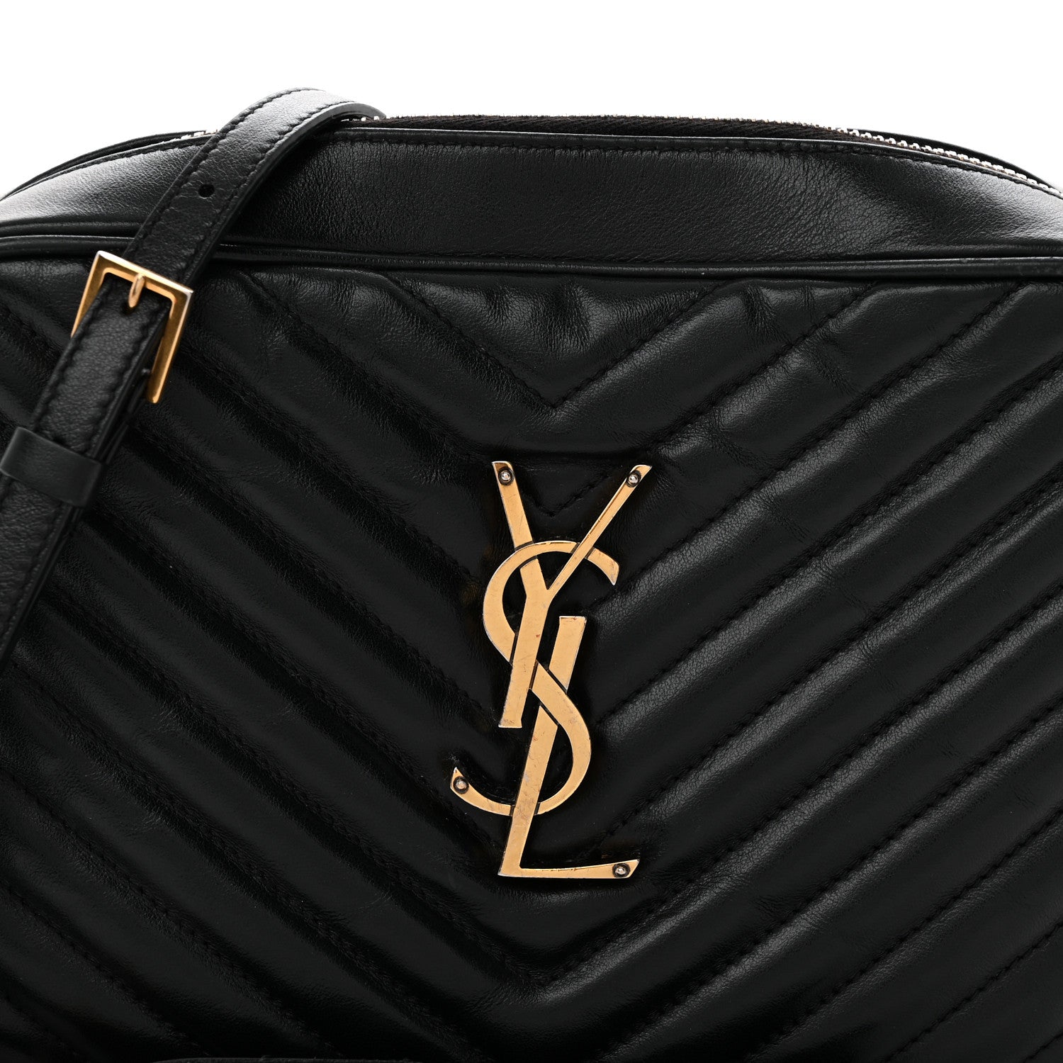 Saint Laurent Calfskin Matelasse Monogram Lou Camera Bag Black 8 of 15