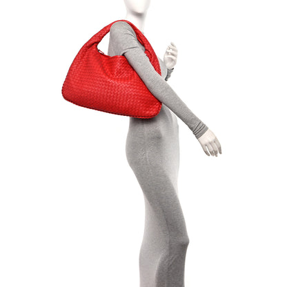 Bottega Veneta Nappa Intrecciato Large Veneta Hobo Red 2 of 11