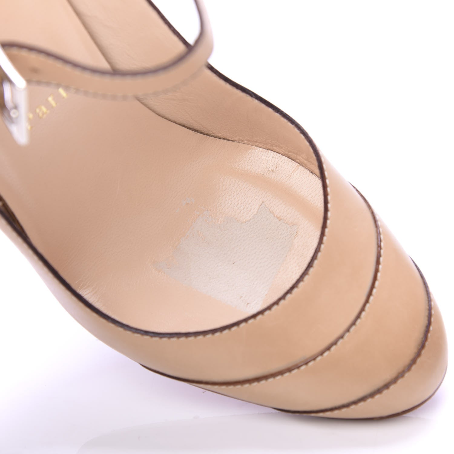 Christian Louboutin Calfskin 100 Mary Jane Pumps 39.5 Nude 9 of 9