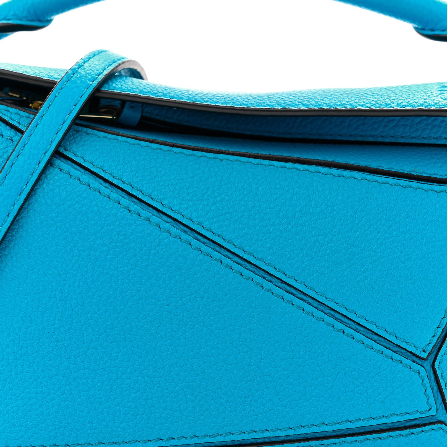 Calfskin Mini Puzzle Bag Cyan Cyan