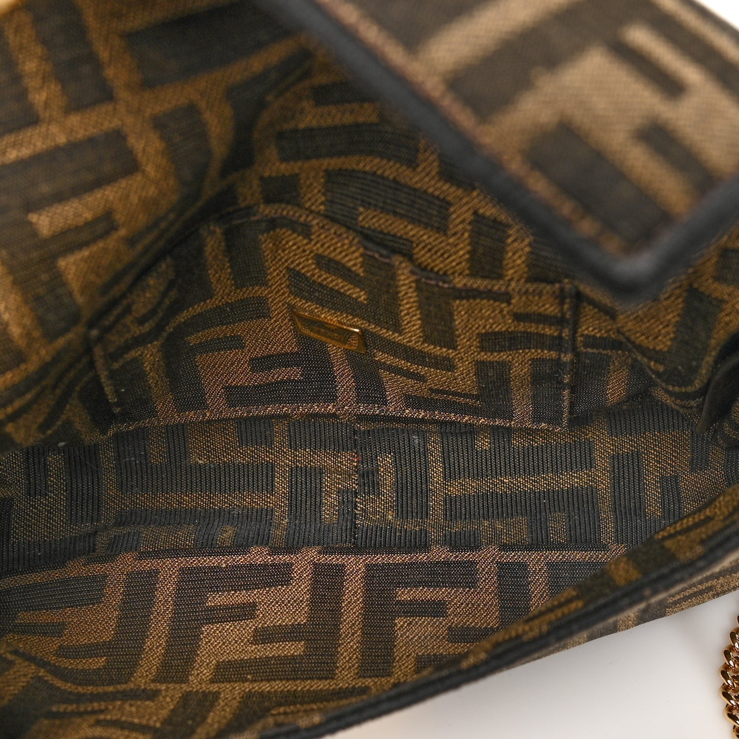 Fabric Jacquard FF 1974 Mini Baguette Tobacco Moro Black