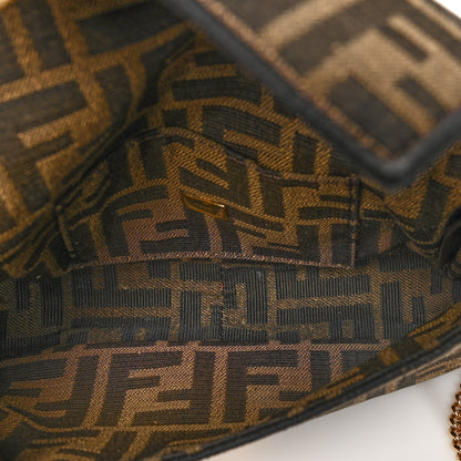 Fendi Fabric Jacquard FF 1974 Mini Baguette Tobacco Moro Black 5 of 10