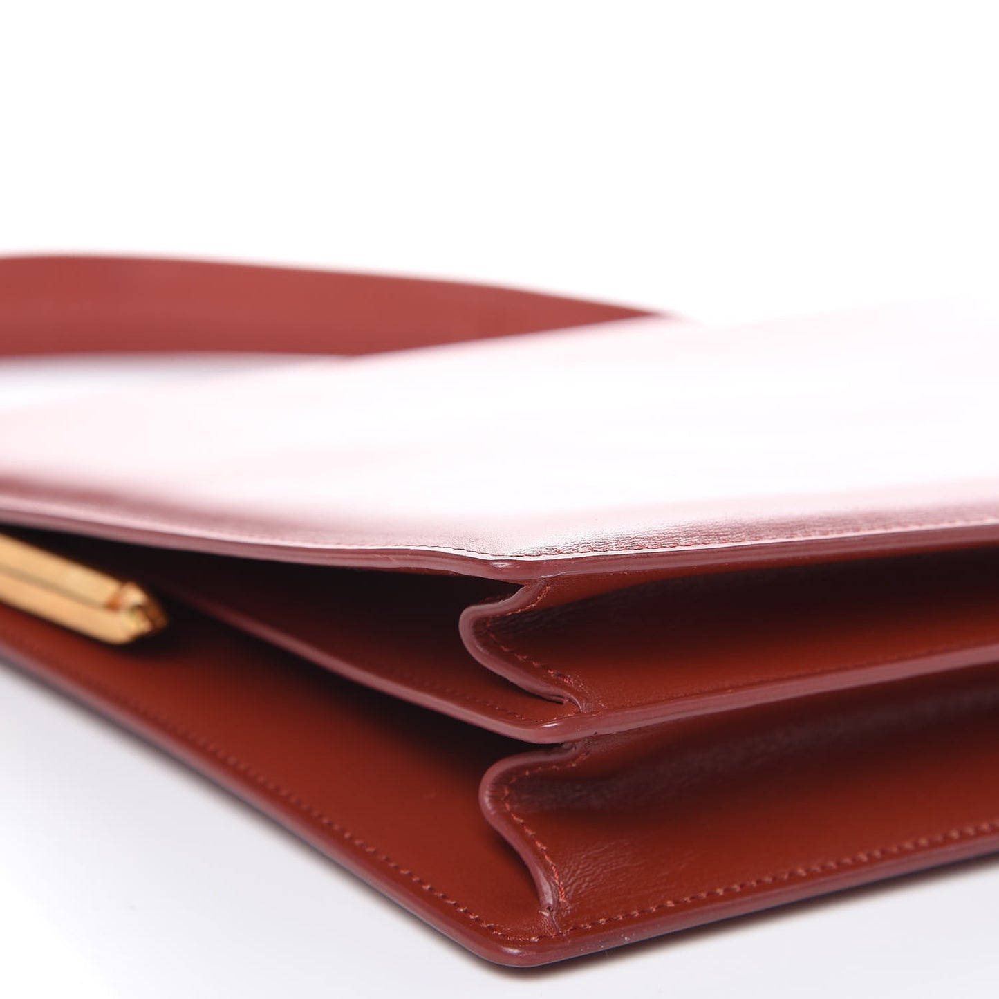 Patina Box Calfskin Medium Clasp Bag Scarlet