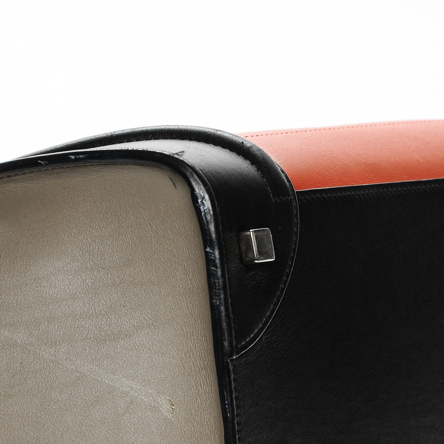 Celine Smooth Calfskin Mini Tri-Color Luggage Bright Orange 11 of 16