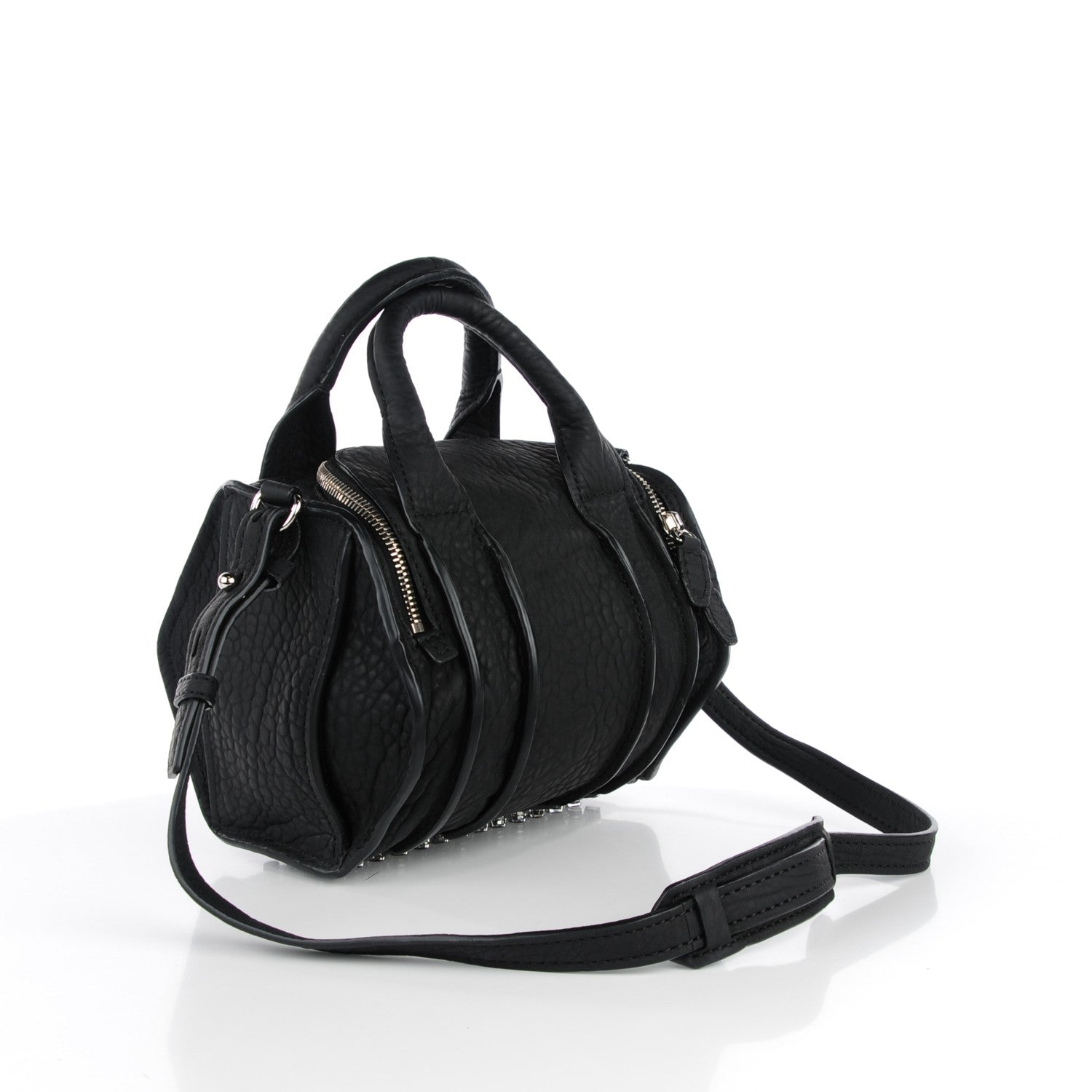 Alexander Wang Pebbled Lambskin Inside Out Rockie Black Clear Resin Hardware 3 of 8