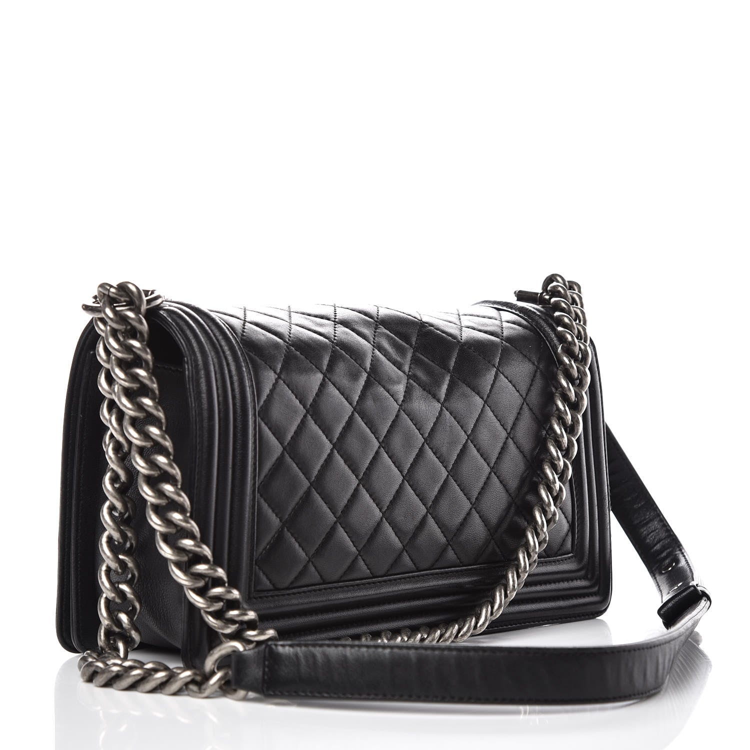 Chanel Lambskin Quilted Medium Boy Flap Black 3 of 17