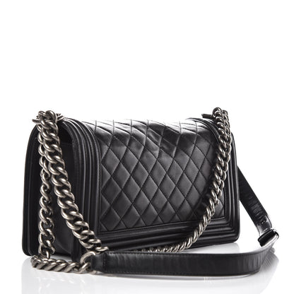 Chanel Lambskin Quilted Medium Boy Flap Black 3 of 17