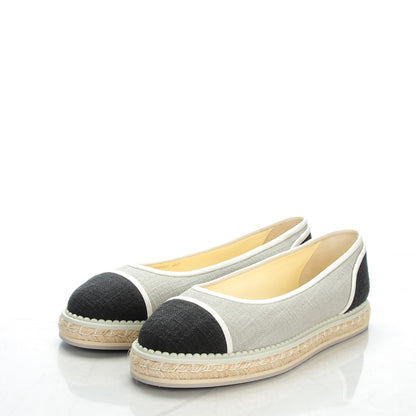 Chanel Cotton Cap Toe Espadrilles 40 Grey Black 3 of 9