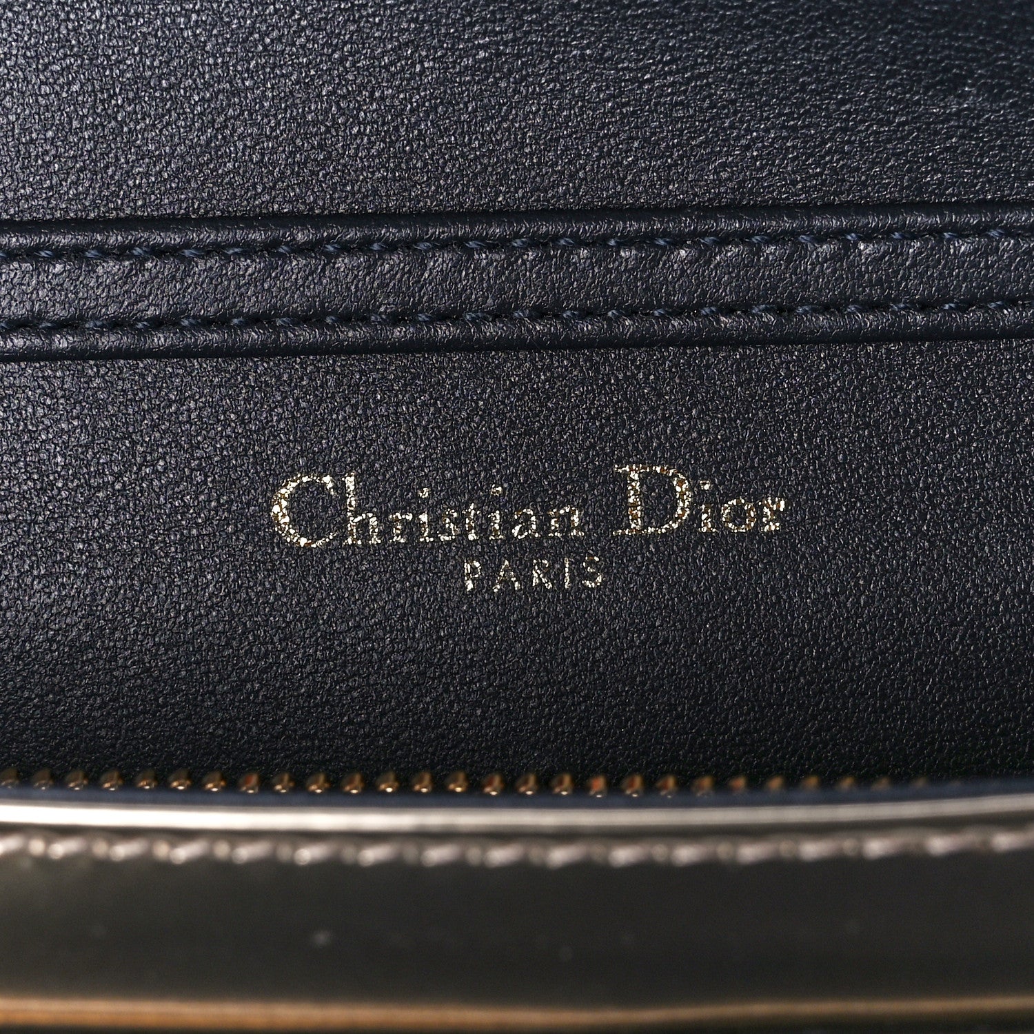 Christian Dior Metallic Patent Micro-Cannage Diorama Wallet on Chain Pouch Gold 6 of 10