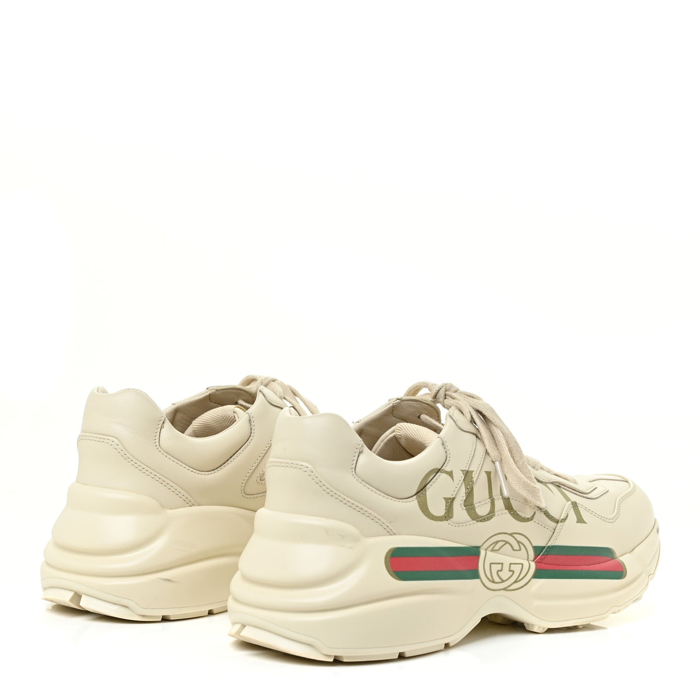 Calfskin Logo Womens Rhyton Sneakers 40 Ivory