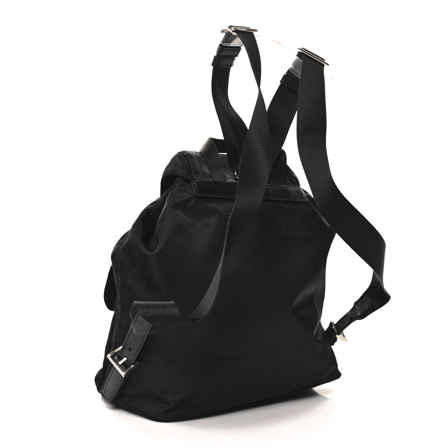 Tessuto Nylon Saffiano Medium Backpack Black