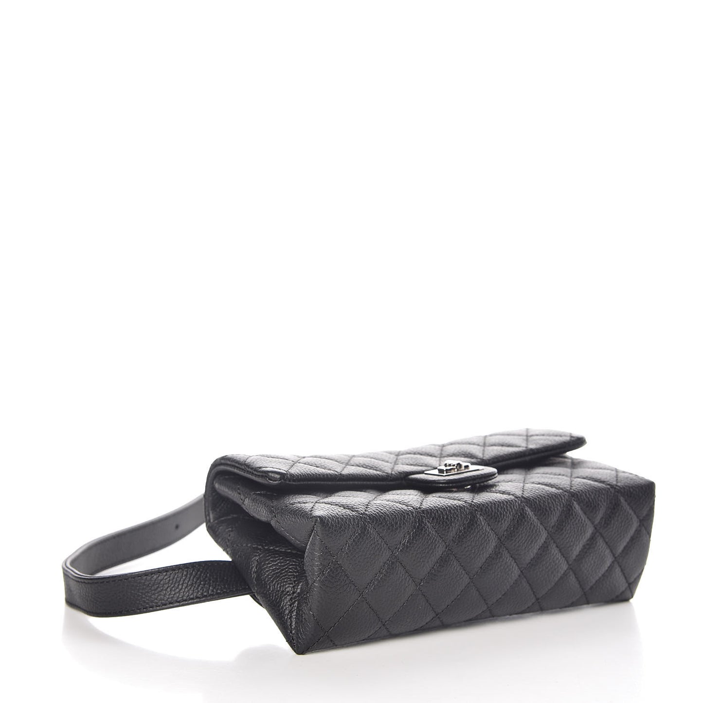 Grained Calfskin Quilted 2.55 Reissue Flap Belt Bag Clutch Black