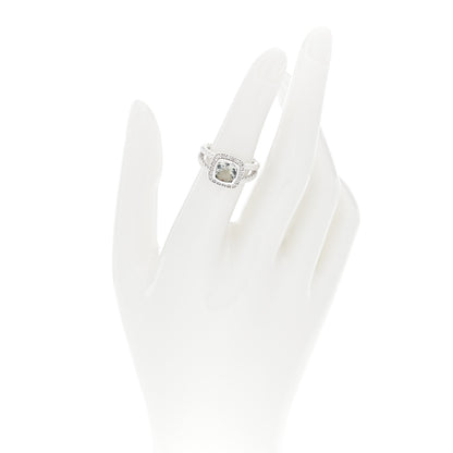 David Yurman Sterling Silver Diamond Prasiolite 7mm Petite Albion Ring 49 5 2 of 4