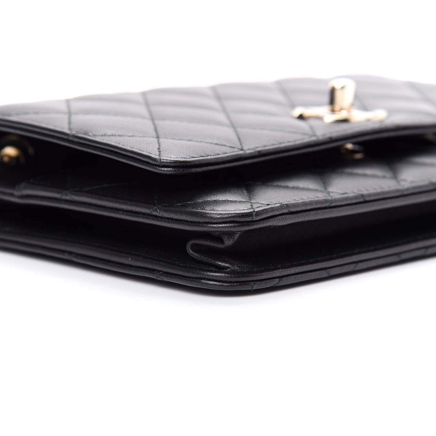 Chanel Lambskin Quilted Trendy CC Wallet On Chain WOC Black 6 of 10