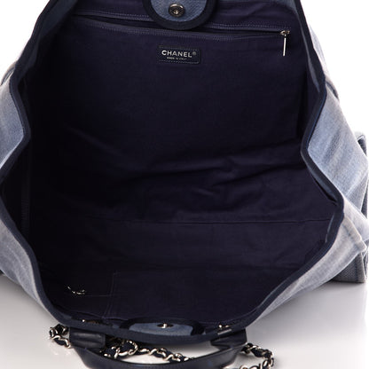 Chanel Canvas Extra Large Deauville Tote Blue 5 of 7