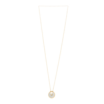 Cartier 18K Yellow Gold Diamond Mother of Pearl SM Amulette de Cartier Pendant Necklace 3 of 4