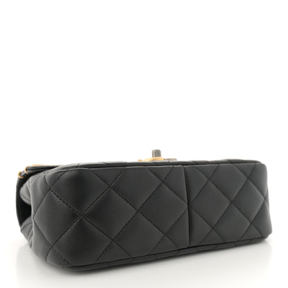Chanel Lambskin Quilted Small Coco Clips Single Flap Black 4 of 13