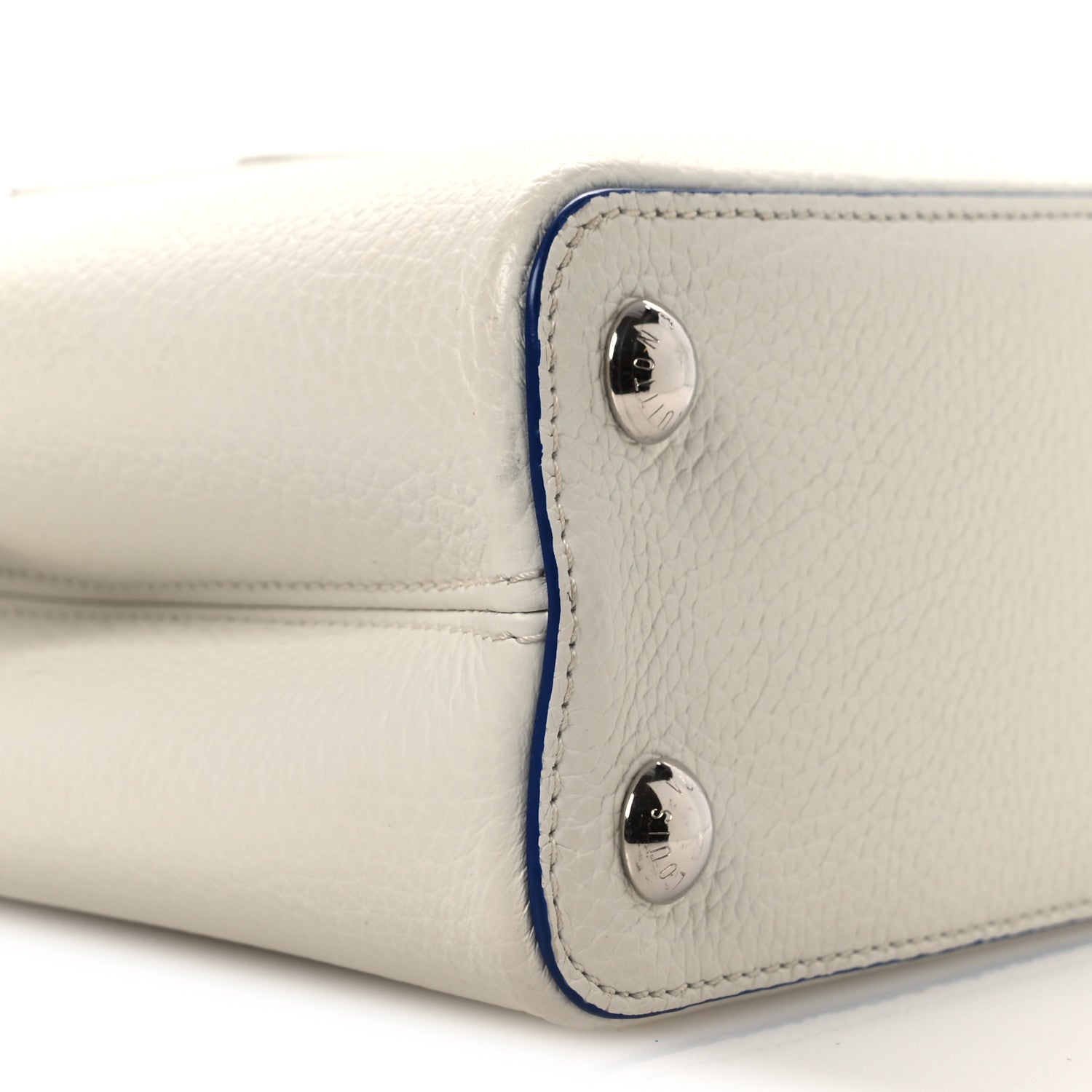 Louis Vuitton Taurillon Capucines BB White Blue 8 of 11