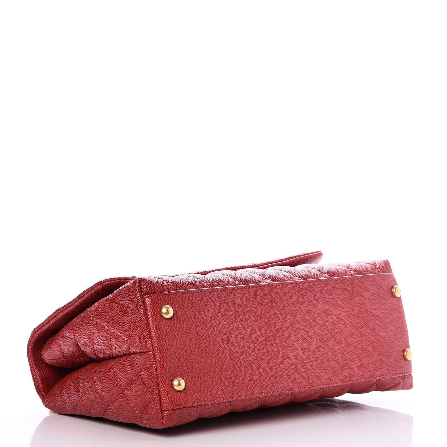 Caviar Quilted Small Coco Handle Flap Red
