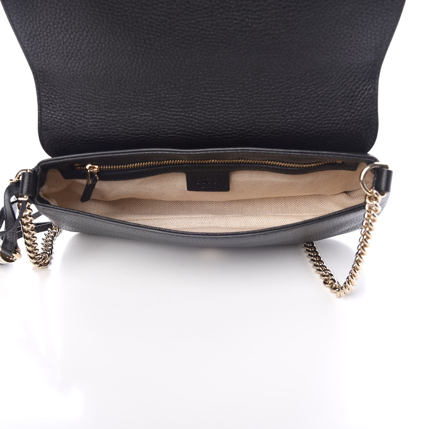 Gucci Pebbled Calfskin Medium Soho Flap Crossbody Black 5 of 7
