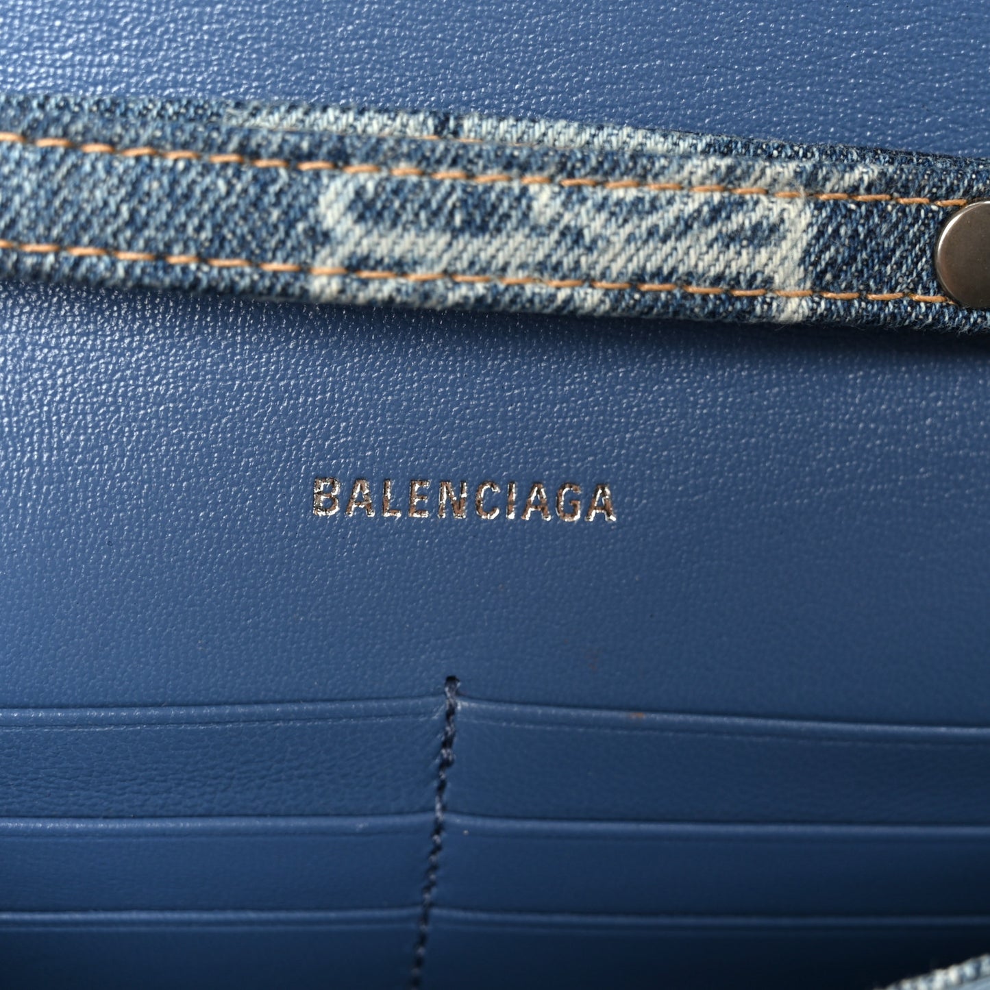 Denim BB Monogram Hourglass Chain Bag Blue