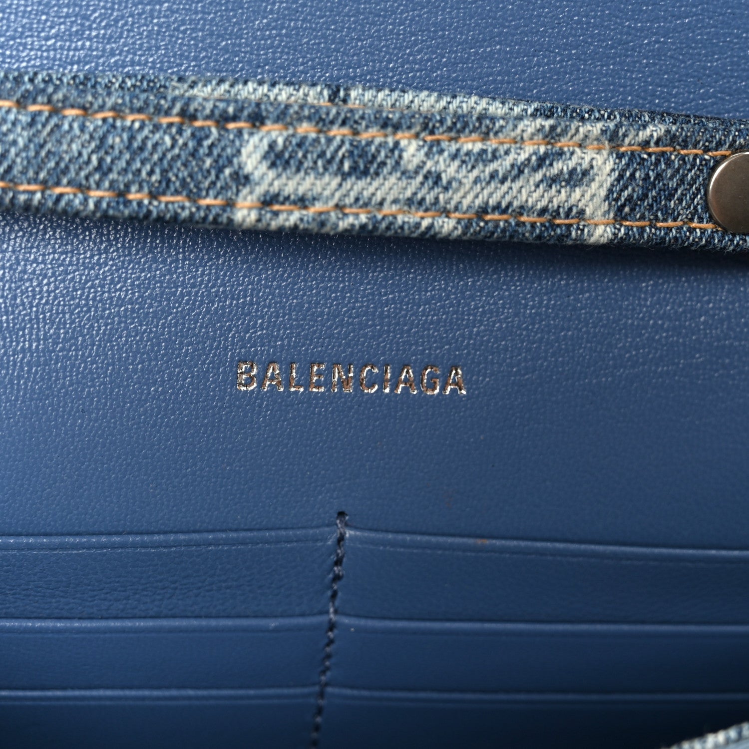 Balenciaga Denim BB Monogram Hourglass Chain Bag Blue 6 of 11
