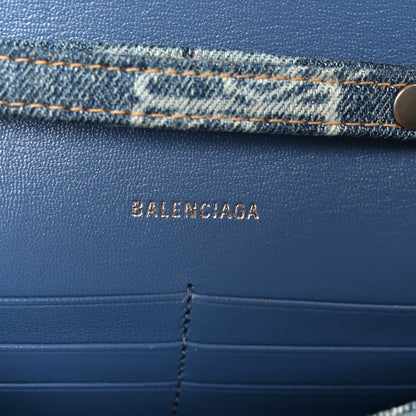 Balenciaga Denim BB Monogram Hourglass Chain Bag Blue 6 of 11