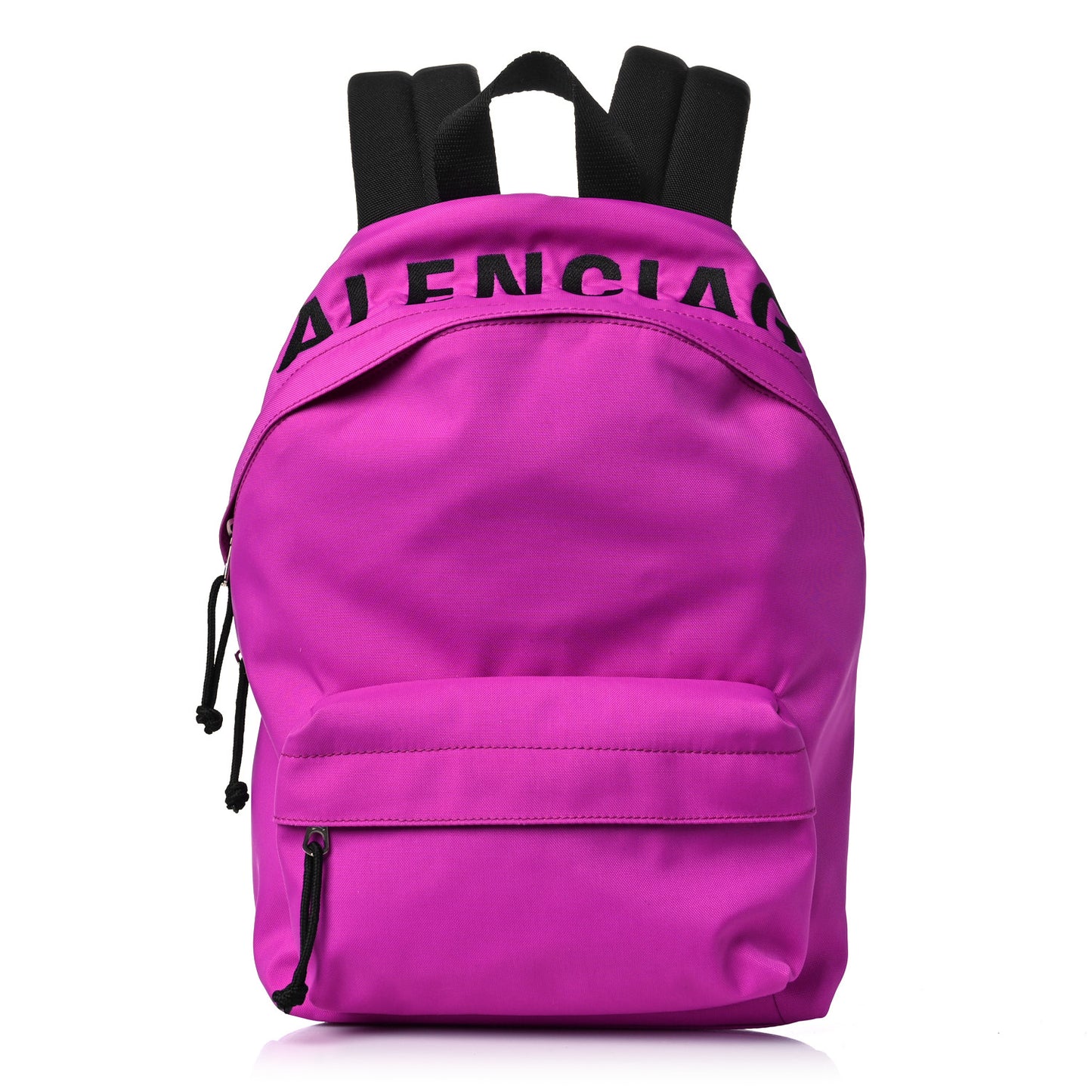 Sport Nylon Logo Embroidered S Wheel Backpack Fuchsia Black