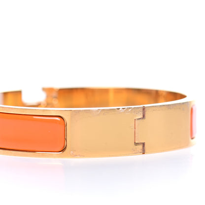 Hermes Enamel Narrow Clic Clac H Bracelet PM Orange 4 of 5