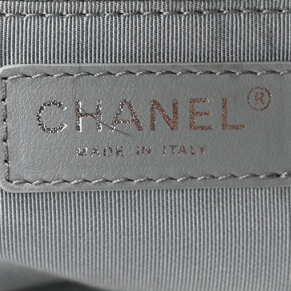 Chanel Metallic Crackled Calfskin Quilted Large Big Bang Hobo Silver 6 of 10