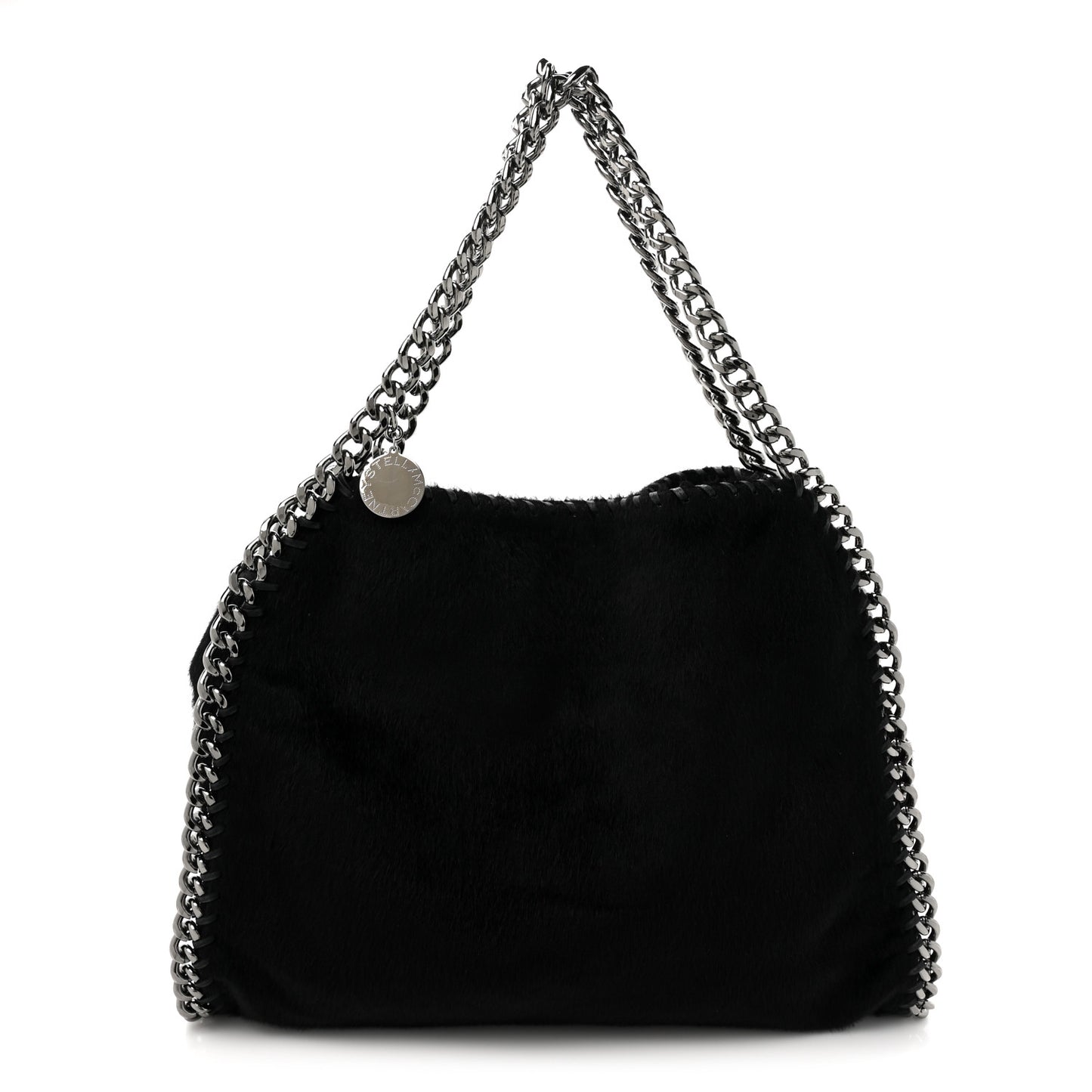 Faux Pony Hair Falabella Tote Black