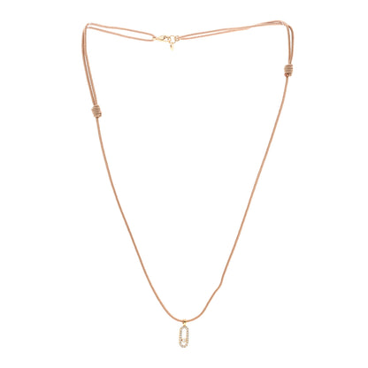 Messika 18K Yellow Gold Diamond Cord Cares Pave Necklace Beige 3 of 5