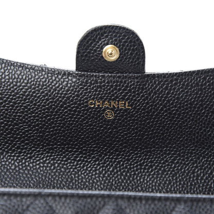 Chanel Caviar Quilted Large Gusset Flap Wallet Black 6 of 9