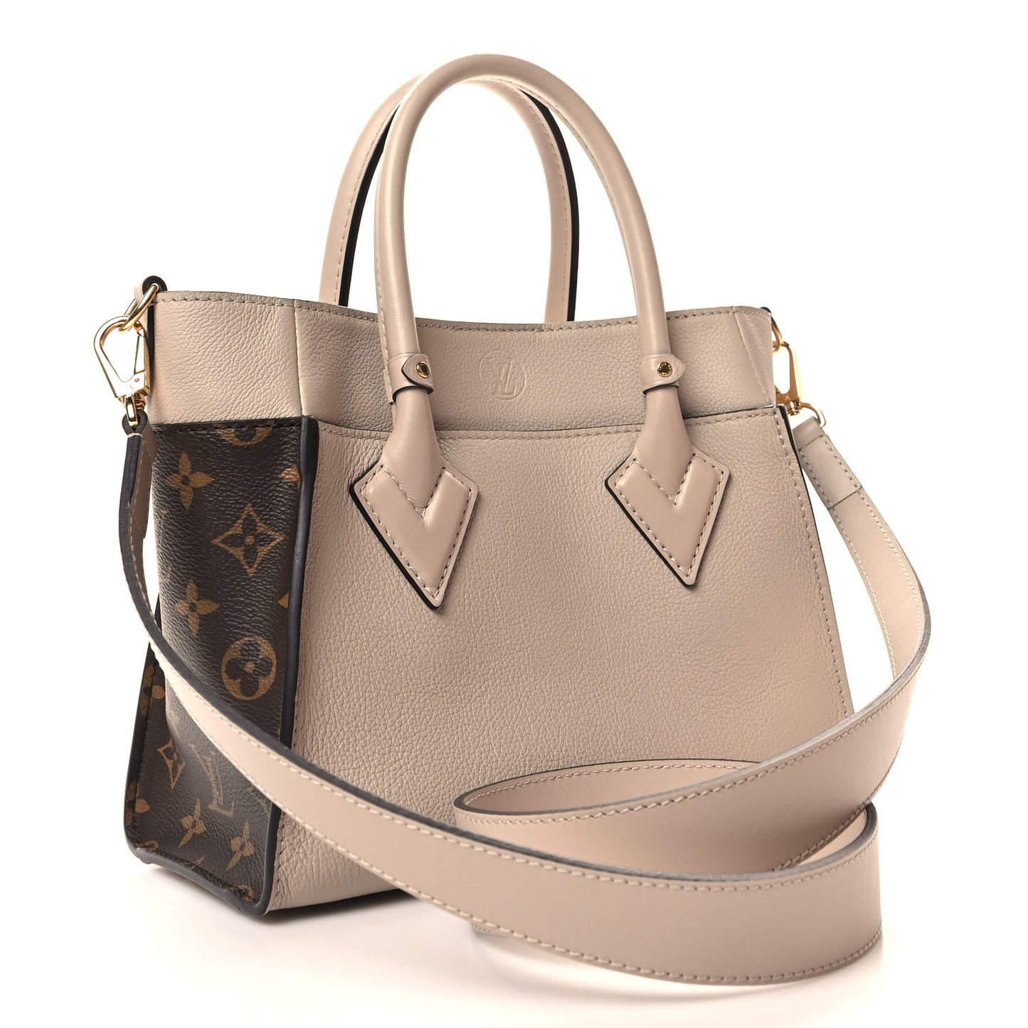 Calfskin Monogram On My Side PM Greige