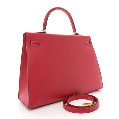 Hermes Epsom Kelly Sellier 35 Rouge Casaque 3 of 11