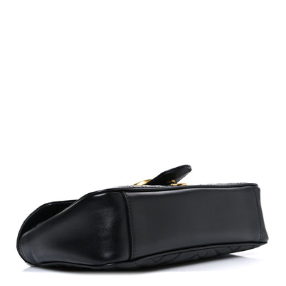 Gucci Calfskin Matelasse Small GG Marmont Shoulder Bag Black 4 of 10