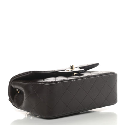 Chanel Lambskin Quilted Mini Rectangular Flap Dark Brown 4 of 9